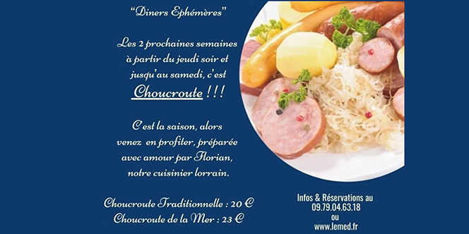 Le Méditerranée Perpignan : choucroute dans les dîners éphémères