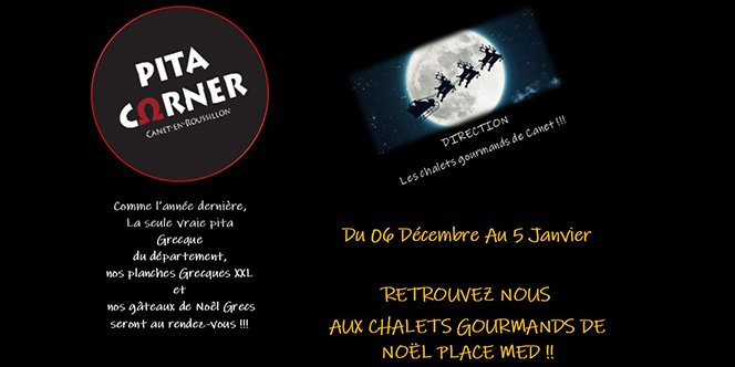 Pita Corner Canet, restaurant grec présent au marché de Noël !