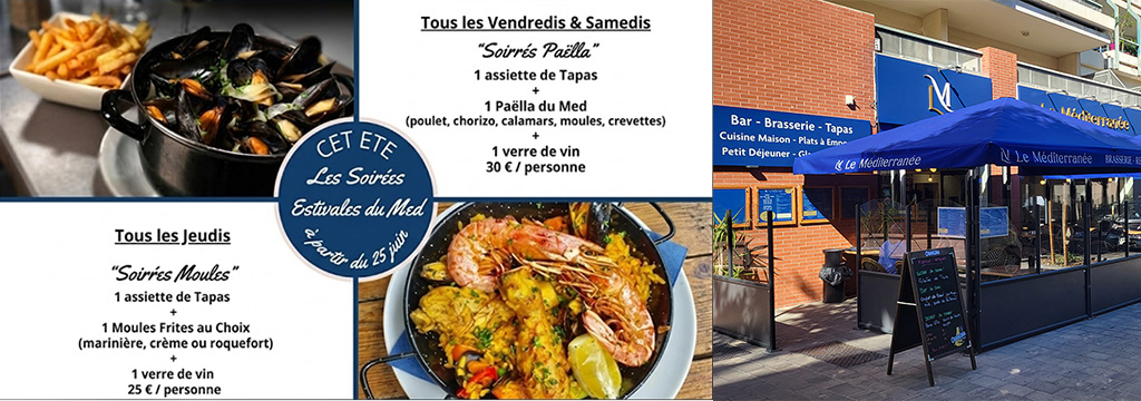 Soirées Moules et Paëlla à Perpignan – Restaurant Le Méditerranée Perpignan