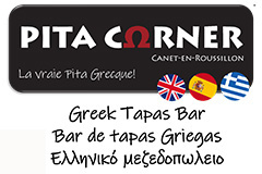 Pita Corner Canet en Roussillon • Carte en anglais, espagnol et grec